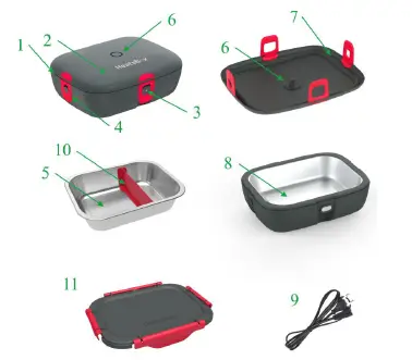 Faitron HB-03-90 HeatsBox Style Intelligent Heated Lunch Box fig-1