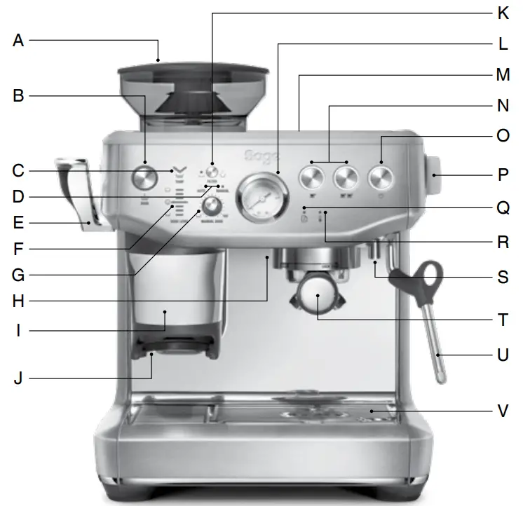 Sage BES875BSS The Barista Express Coffee Machine - Fig 1