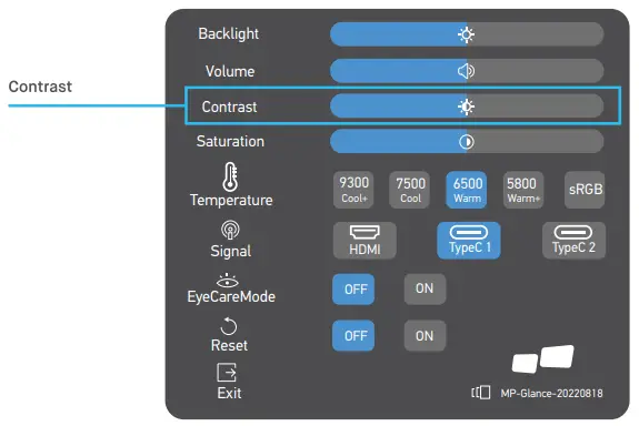 MW Glance 20220818 GLANCE Pro Touch Screen Monitor - Contrast