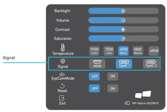 MW Glance 20220818 GLANCE Pro Touch Screen Monitor - Input Source