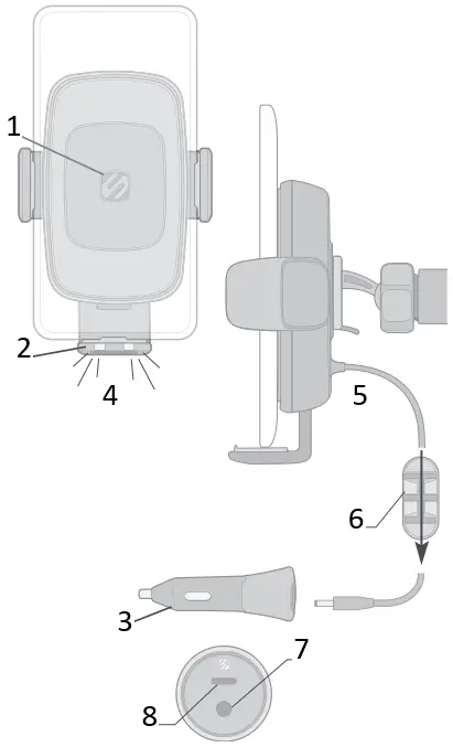 SCOSCHE UQ3WDV Wireless Smartphone Car Mount E1