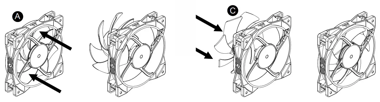 thermaltake SWAFAN GT12 RGB Radiator Fan - fan blades