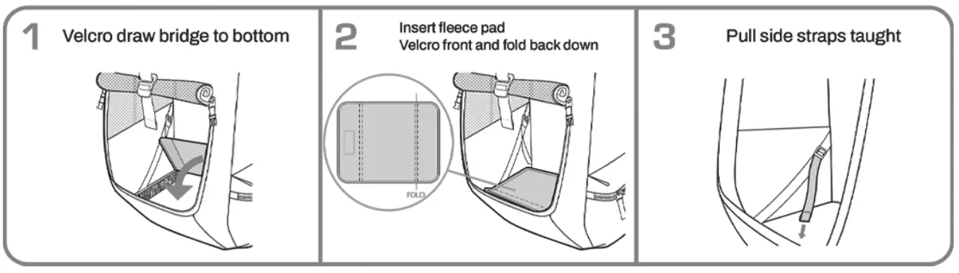 Flip down weight holding pad