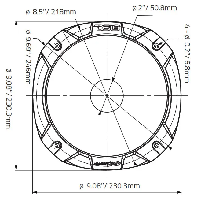 DS18 PRO HP202 ABS Long Horn for Compression Driver with 2 Inch Throat - fig