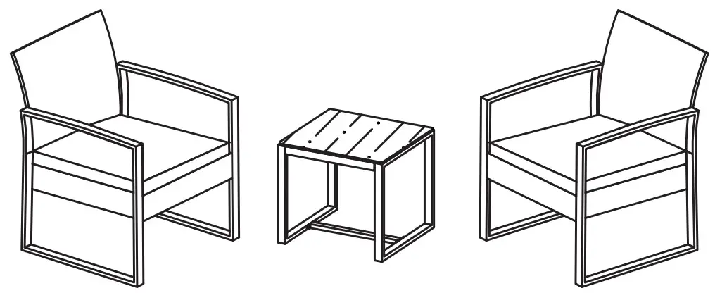 Outsunny 863 012 3PCS Patio Rattan Wicker Chair Table Set