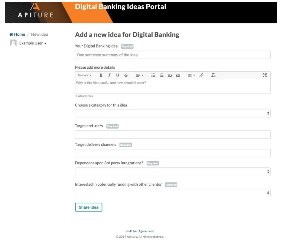APITURE Digital Banking Ideas Portal App - Votes5.