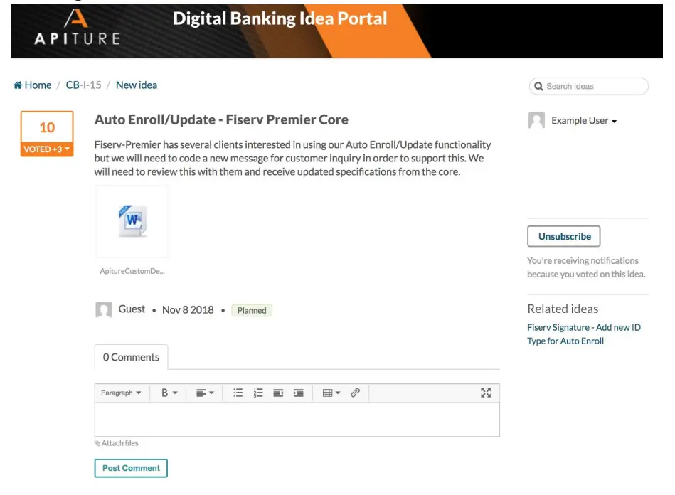 APITURE Digital Banking Ideas Portal App - Votes9