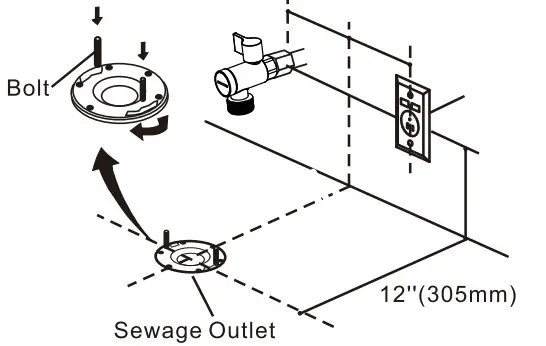 HOROW HR-0020 1 1.27 GPF Elongated Smart Toilet Bidet - Flange bolts