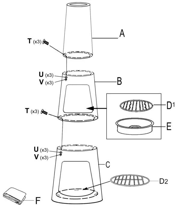 Sunny daze DECOR KF-591 Steel Chiminea With Log Storage - Fig1