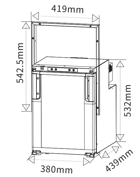 BODEGA R50 12 Volt RV Refrigerator - diagram 1