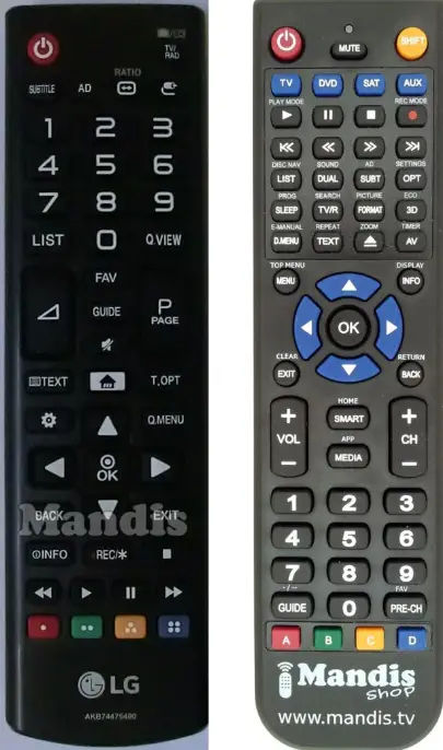 Mandis LG AKB74475490 Remote Control