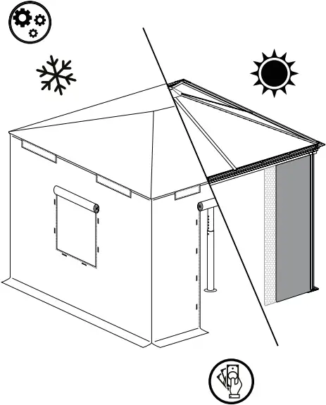SOJAG 772830167191 Savino Black Metal Rectangle Screened Gazebo - 1