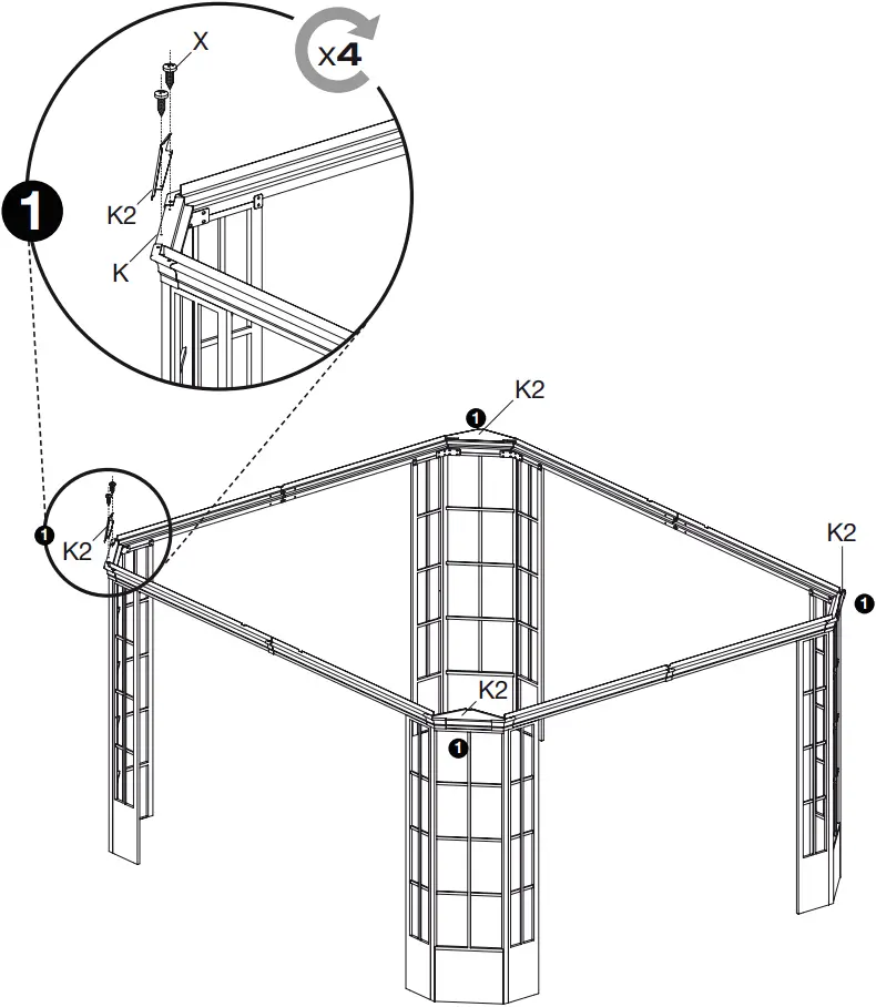 SOJAG 772830167191 Savino Black Metal Rectangle Screened Gazebo - 14