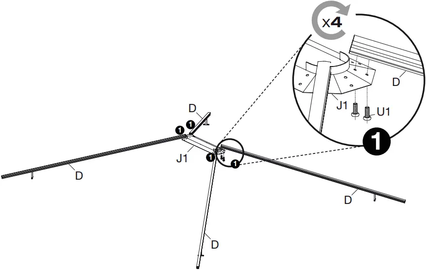 SOJAG 772830167191 Savino Black Metal Rectangle Screened Gazebo - 16