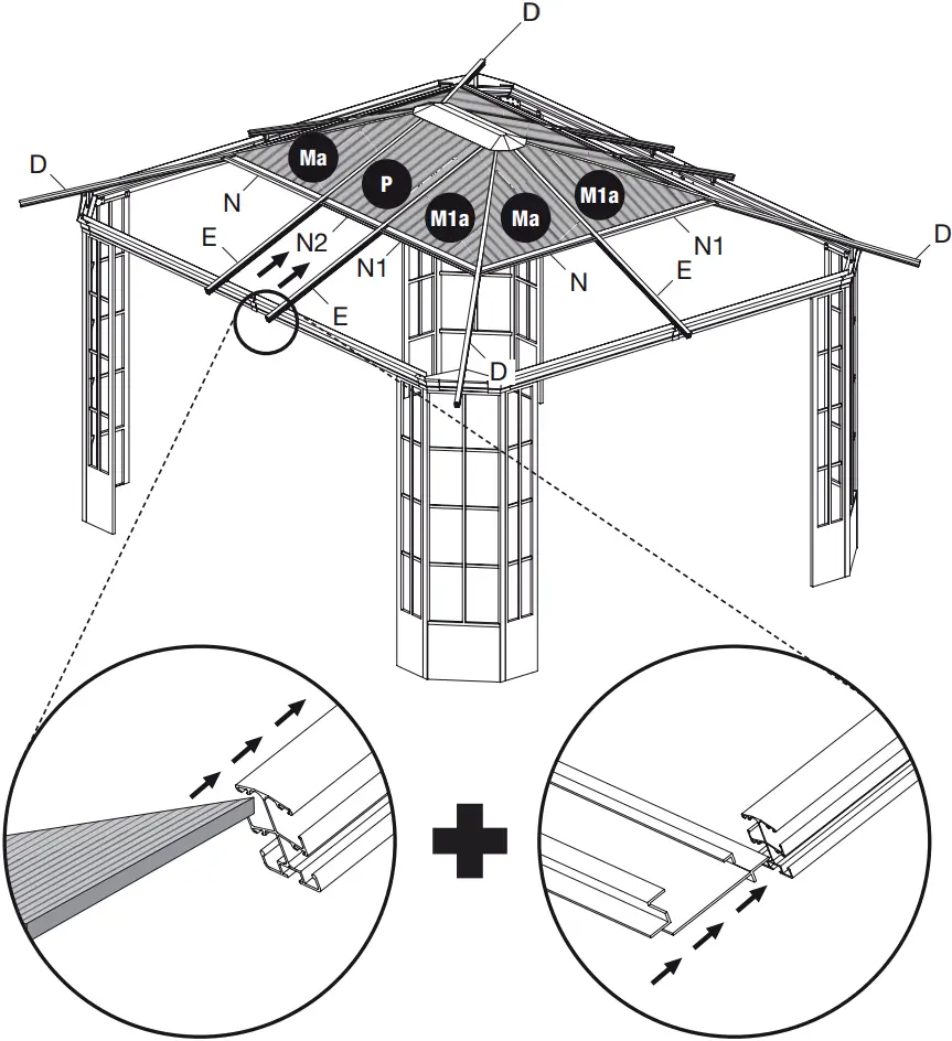 SOJAG 772830167191 Savino Black Metal Rectangle Screened Gazebo - 24