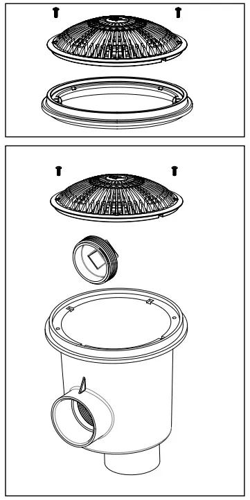 Waterway 640 1800 V Series 10 Tru Flo Cover and Frame - DRAINS
