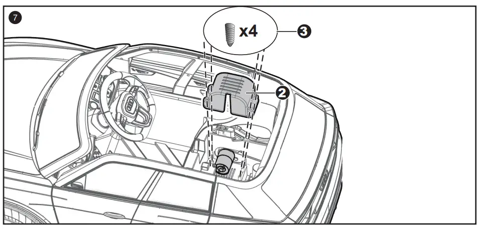 TOYZ Audi Q8 Battery Operated Ride On Car - MOTOR COVER