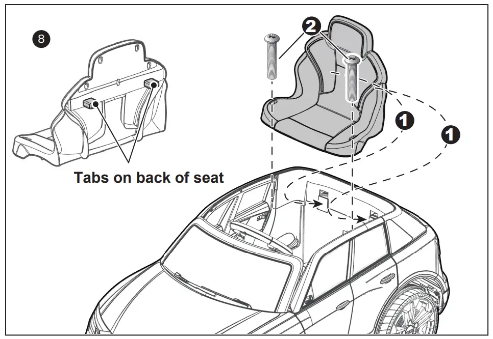 TOYZ Audi Q8 Battery Operated Ride On Car - SEAT ASSEMBLY