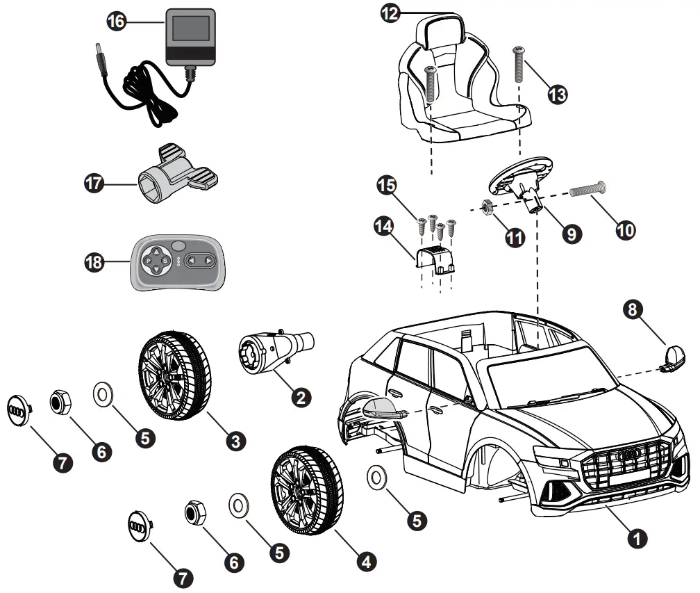 TOYZ Audi Q8 Battery Operated Ride On Car - THE BOX1