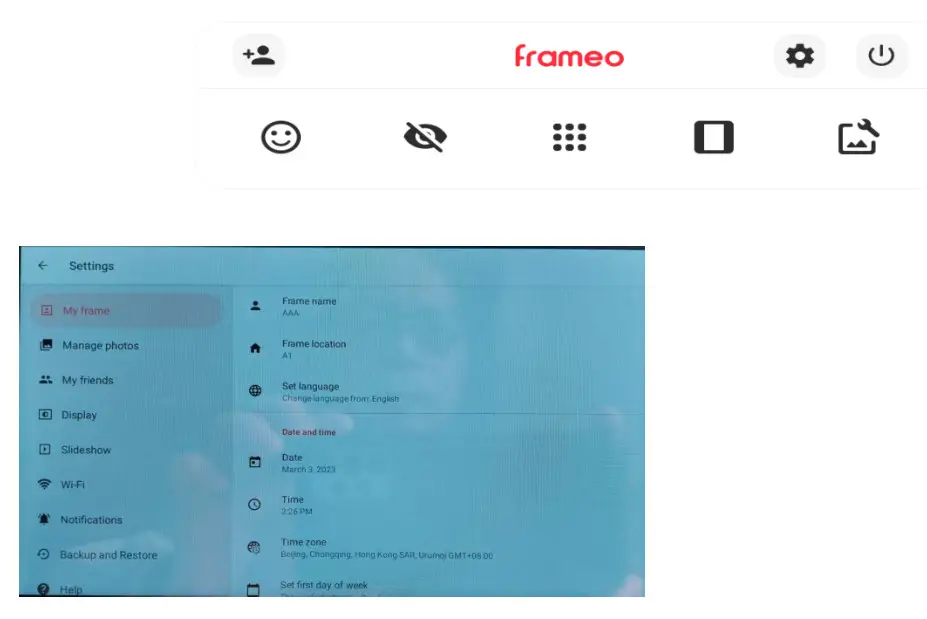 BIHIWOIA PFW763B WiFi Photo Frame - Contro 1l