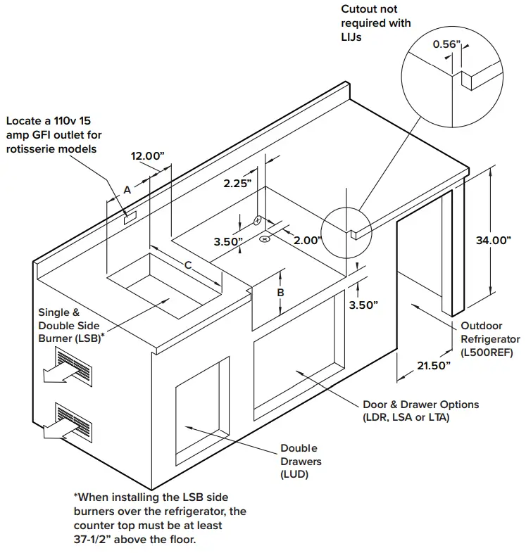 Lynx Grills LSB501 Sedona Single Side Burner - supply line