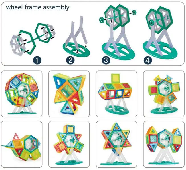 anko 43289288 Magnetic Tiles Ferris Wheel Set-FIG1