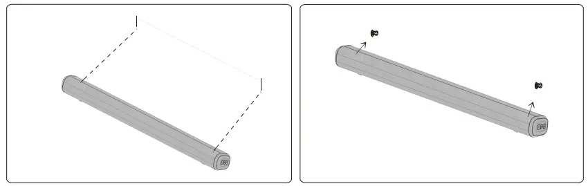 Follow below steps to mount the sound
bar on the wall