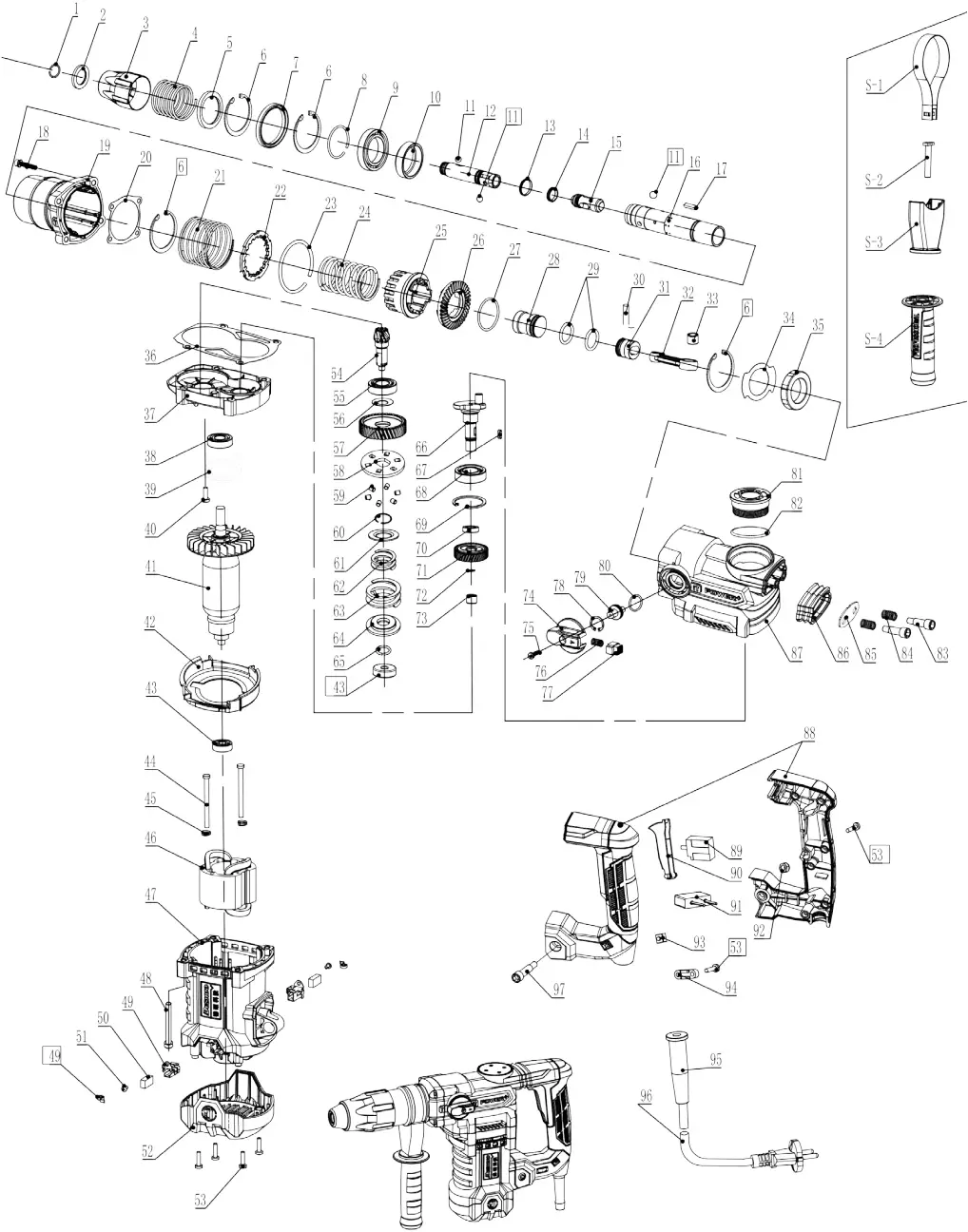 scheppach DH1600Max - Exploded diagram