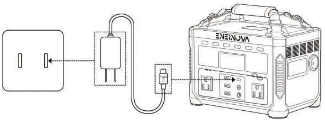ENERNOVA ETA 288Wh 600W Portable Power Station - Charging 2