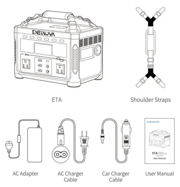 ENERNOVA ETA 288Wh 600W Portable Power Station -List