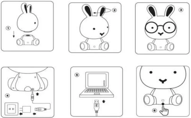 LUCIDE 71591 DODO Rabbit Table Lamp Children's Room LED Dim-fig3