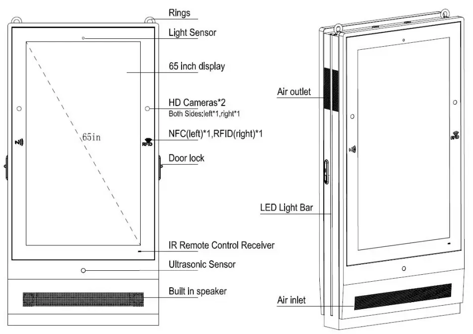 Shanghai I Pivot Intelligent Technology Co Ltd G65ODD22 65 Inch Exterior Kiosk - fig1