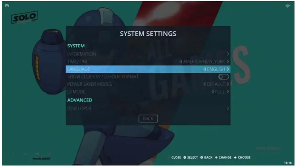 JMachen Hyper Base FC Video Game Console - Enter LANGUAGE and choose your preferred one from the list