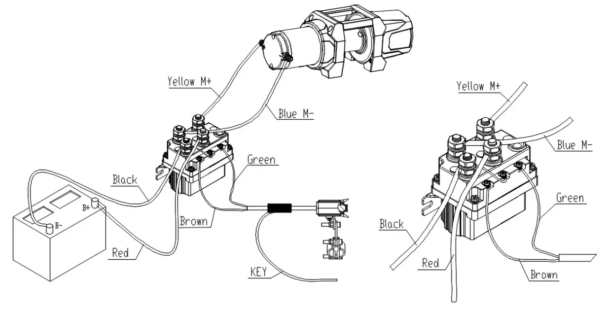 POLESTAR 3500lb 12V DC Electric ATV, UTV Winch - Assembly 1