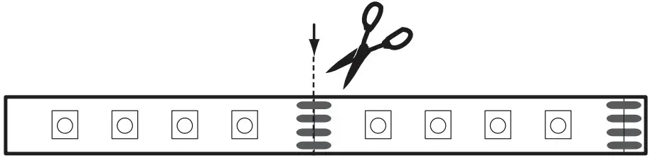 Cutting the tape light