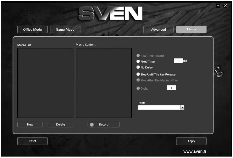 Moving Speed Setting