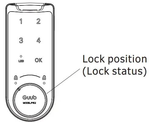EPIC OFFICE P152 Touch Keypad Function Guub Intelligent Lock - Lock position