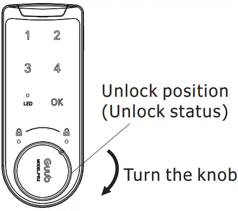 EPIC OFFICE P152 Touch Keypad Function Guub Intelligent Lock - Unlock position