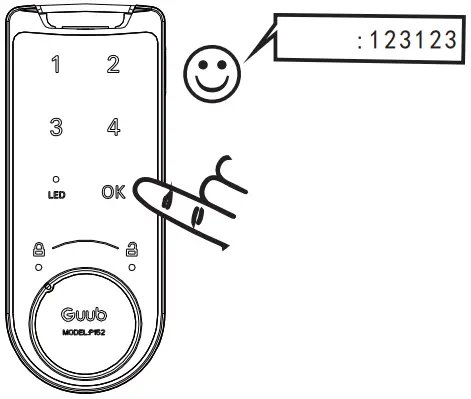 EPIC OFFICE P152 Touch Keypad Function Guub Intelligent Lock - correct code