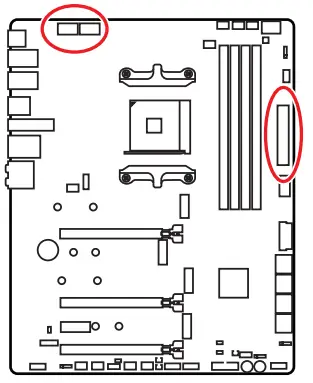 msi meg x570s ace max gaming motherboard - Power Connectors 1