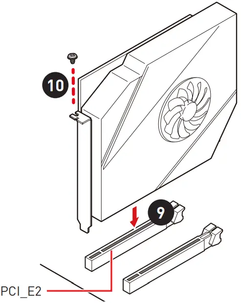 msi meg x570s ace max gaming motherboard - secure the card
