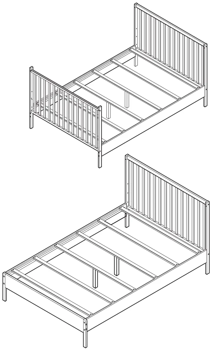Dream On Me SYNERGY Convertible Crib and Changer - FULL SIZE BED ASSEMBLY