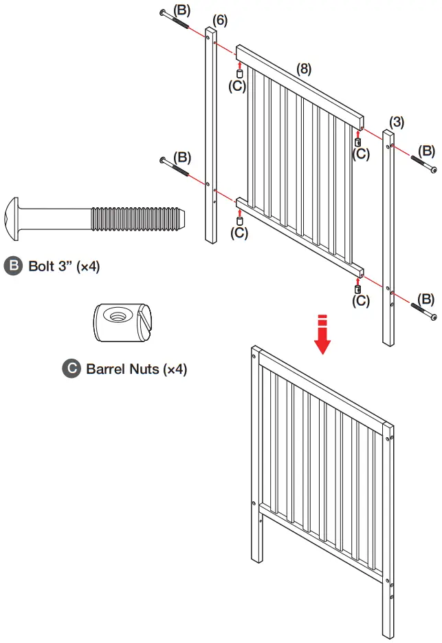 Dream On Me SYNERGY Convertible Crib and Changer - LEFT LEGS ASSEMBLY