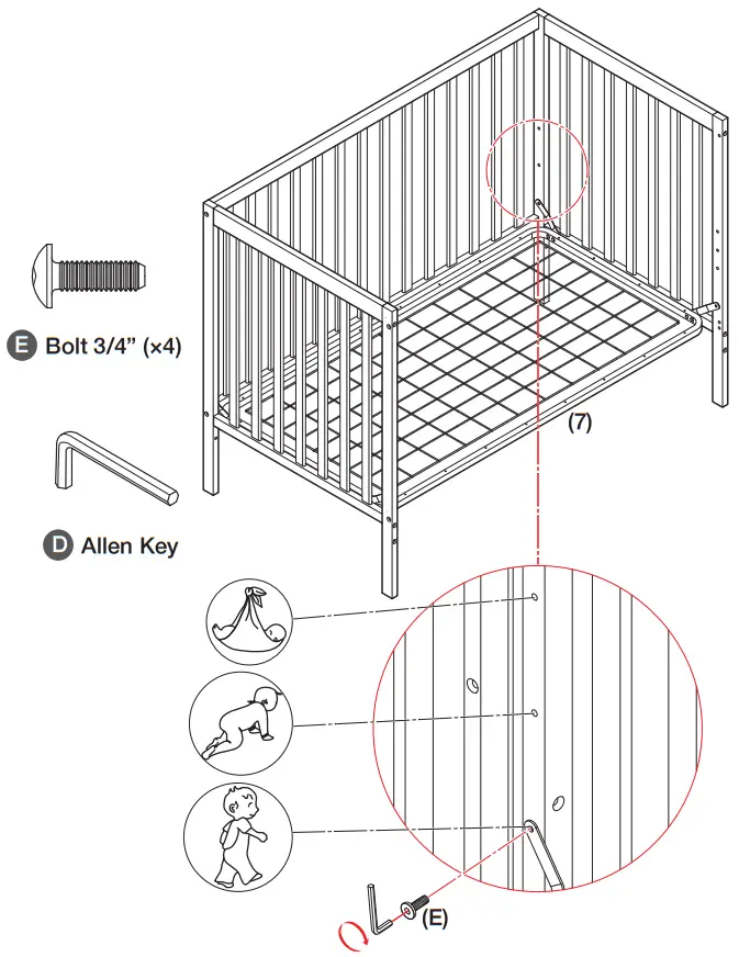 Dream On Me SYNERGY Convertible Crib and Changer - MATTRESS SUPPORT ASSEMBLY