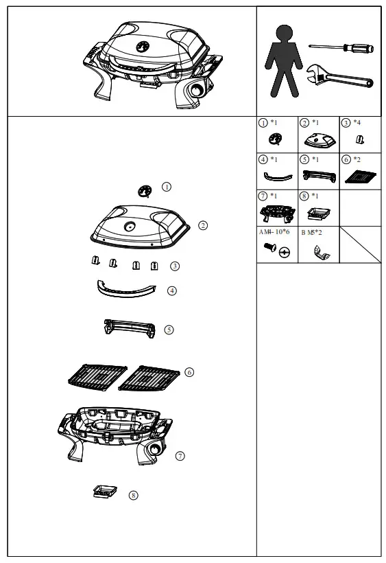 Livoo DOC275 Portable Gas Barbecue
