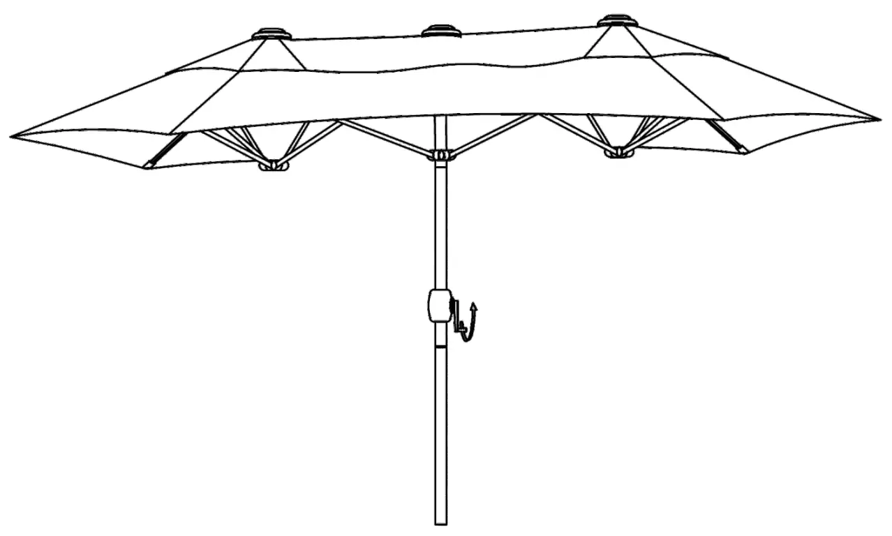 Outsunny 84D-030V01GY Double Sided Sun Parasol