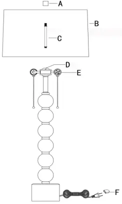 ETHAN ALLEN 096156 Reena Stacked Glass Ball Buffet Lamp-FIG1