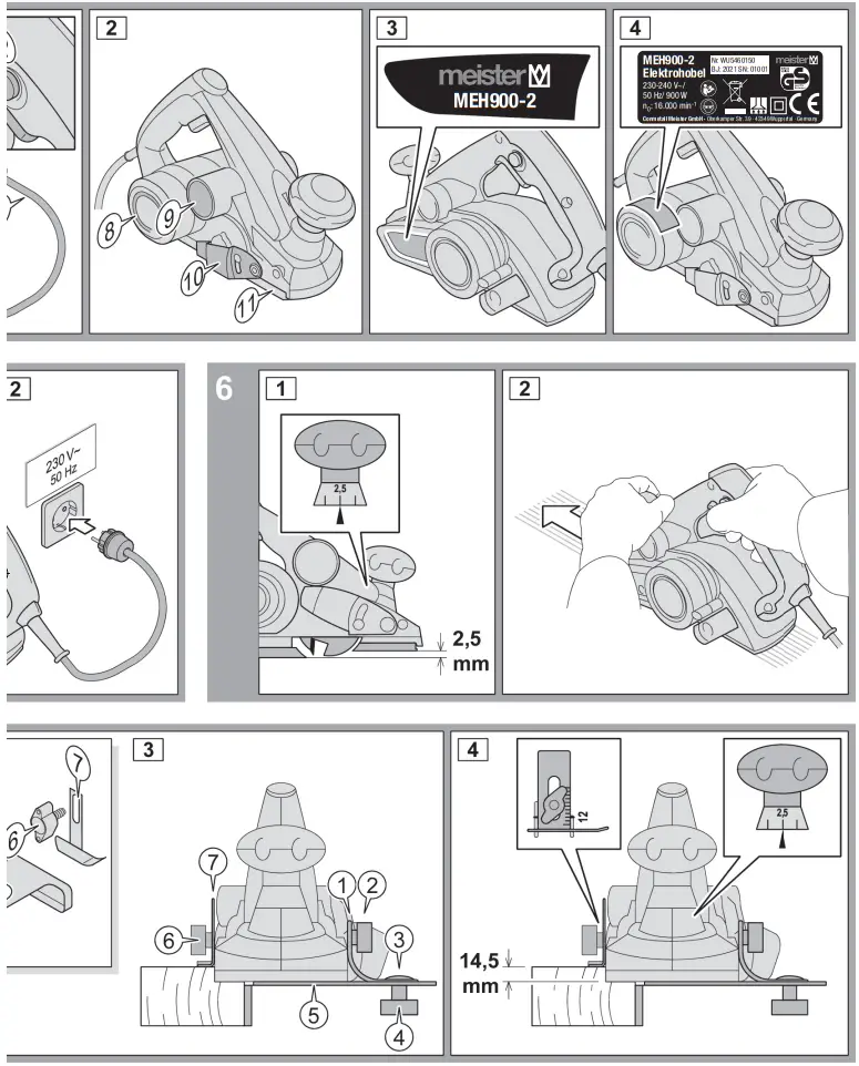 meister MEH900 2 Power Planer - Assembly 1