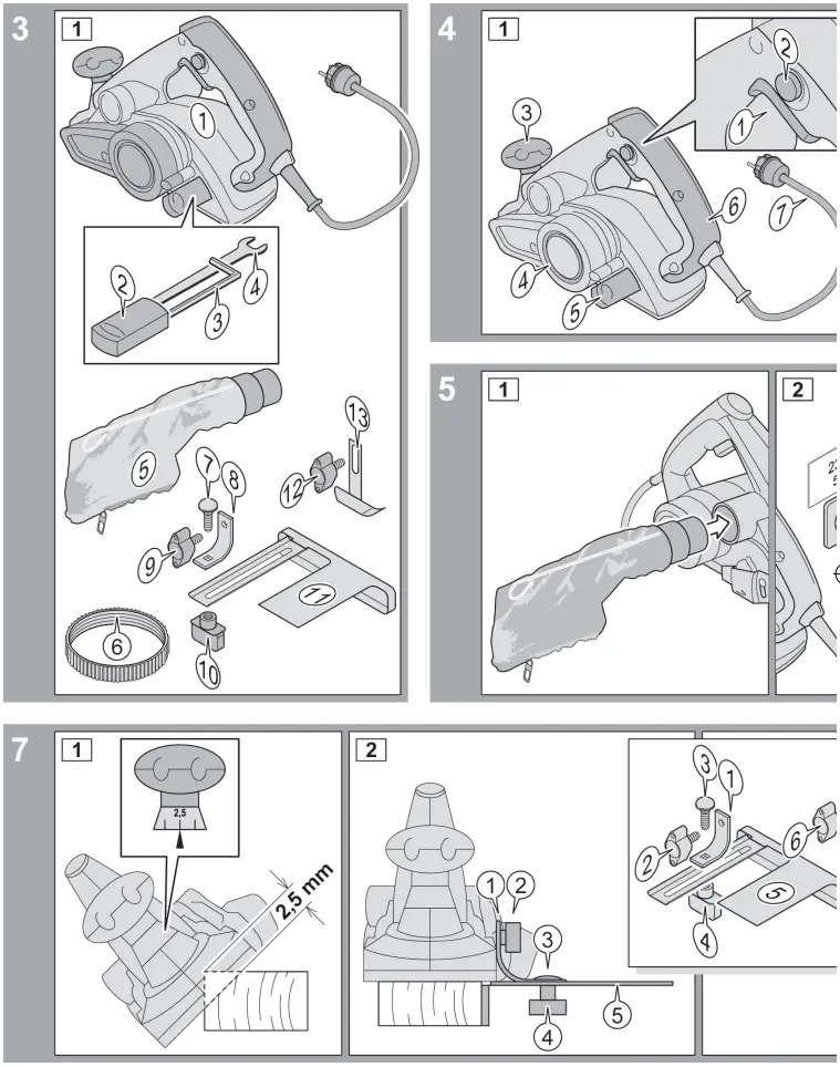 meister MEH900 2 Power Planer - Assembly