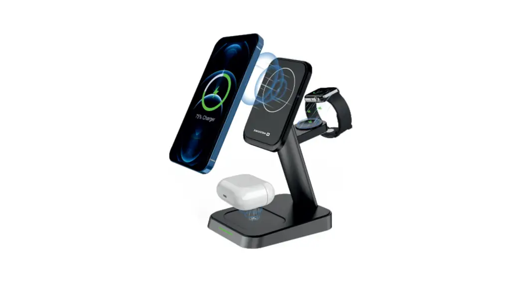 Swissten 22055508 Magstick 3 In 1 Compastible Magnetic Wireless Charger 22.5 Watts Power User Manual